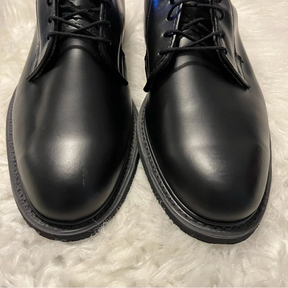 Bates Black Leather Oxford Uniform Shoes Mens Size 12 C Narrow Vibram Soles